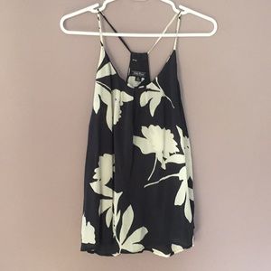 Navy blue and white spaghetti strap top